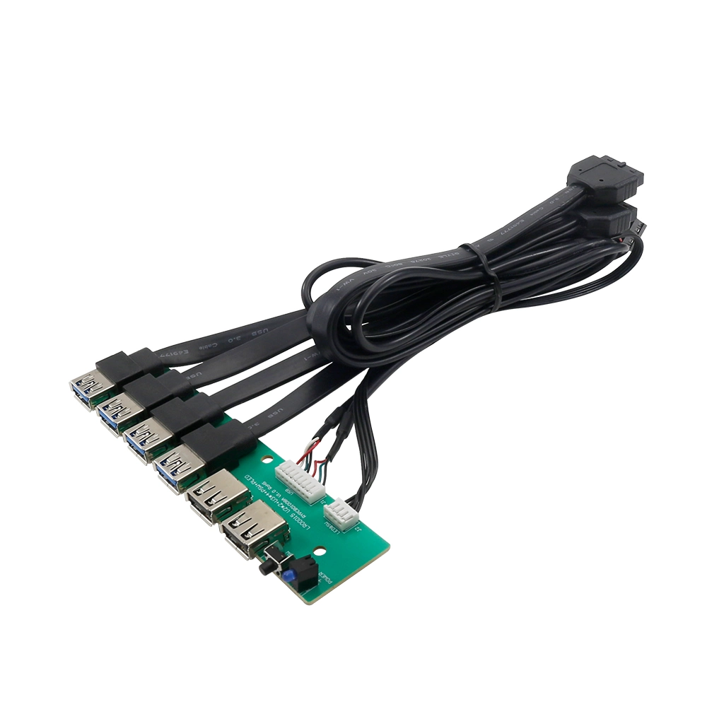 Support for Customization PC Computer Front Panel Dual USB 2.0 + 4*USB 3.0 and HDD LED PC Motherboard Connection Cable