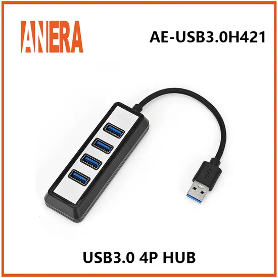 Vendita diretta in fabbrica stile specchio 4 porte USB 3.0 Hub 5 Gbps portatile compatto con cavo